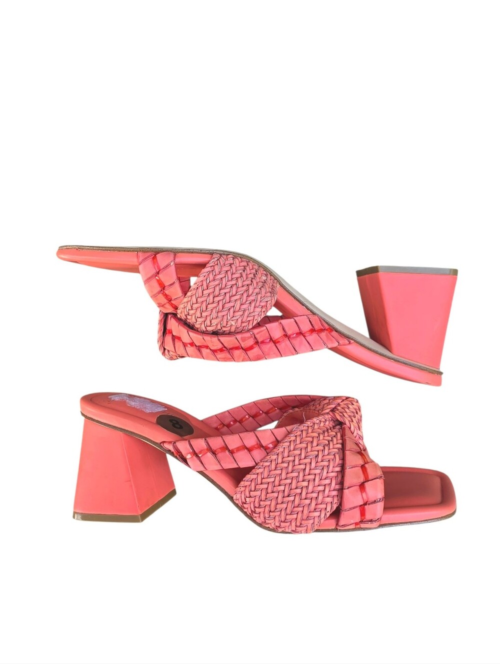 ​Marc Fisher MFMACKI Woven Block Heel Sandals - Size 8M